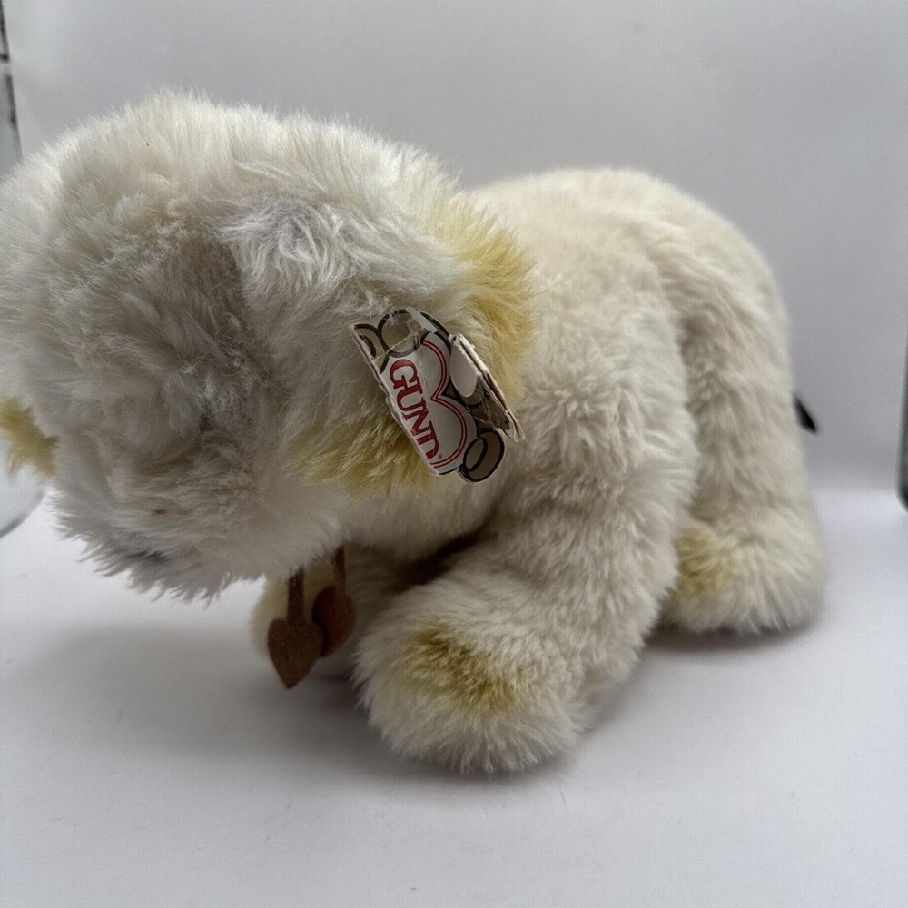 Vtg Gund Collector's Classic Woofer Plush Dog 12" 1986 White W Collar Realistic